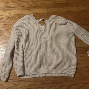 Tan open back Sweater